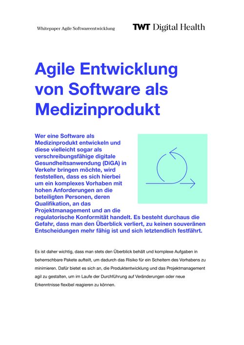 Vorschau des Dokuments „Whitepaper Agile Entwicklung von Software als Medizinprodukt"